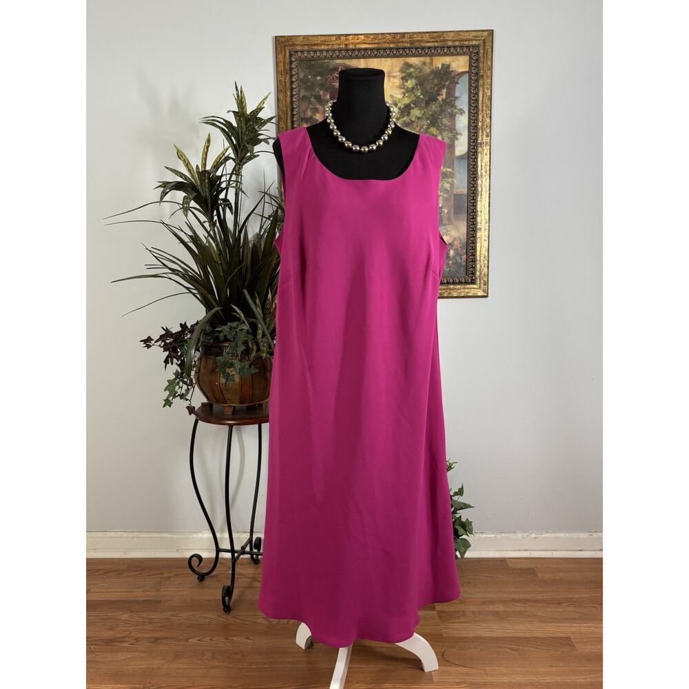 Jessica Howard Women Plus‎ 24WP Sheath Dress Hot Pink Sleeveless Y2K Romantic